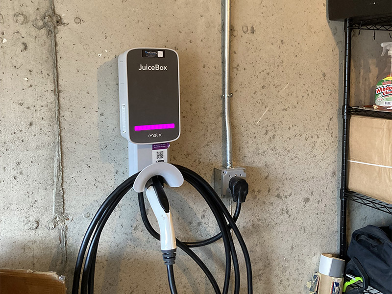 ev charger in house garage bay shore ny