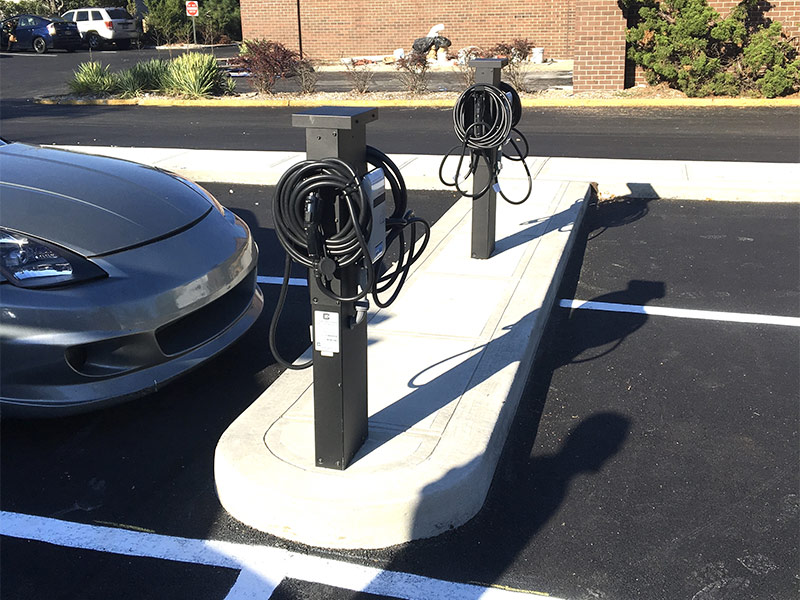 parking lot ev chargers for tesla cars bay shore ny